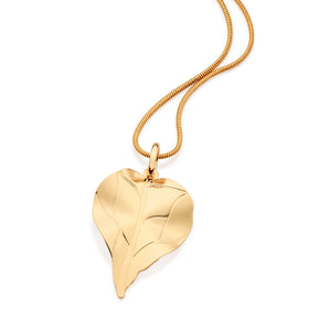 GOLD CURVED LEAF PENDANT
