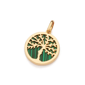 GOLD GREEN TREE OF LIFE PENDANT