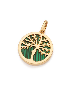 GOLD GREEN TREE OF LIFE PENDANT