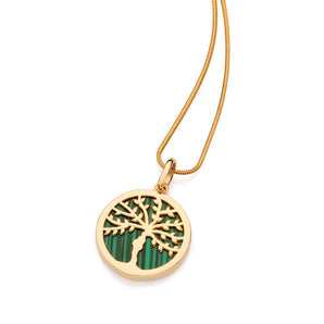 GOLD GREEN TREE OF LIFE PENDANT