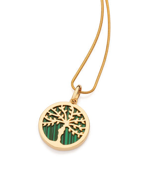 GOLD GREEN TREE OF LIFE PENDANT