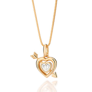 GOLD PIERCE MY HEART PENDANT