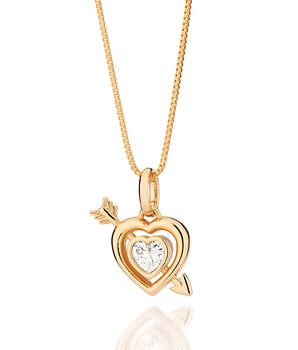 GOLD PIERCE MY HEART PENDANT