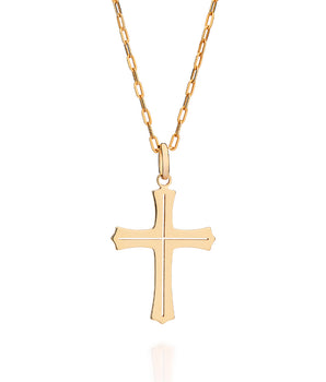 MEN’S GOLD HOLLOW CROSS PENDANT