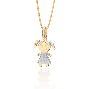 DUO TONE GIRL PENDANT