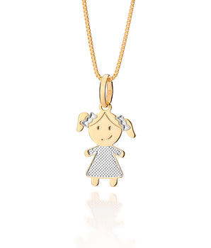 DUO TONE GIRL PENDANT