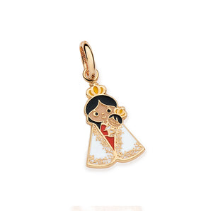 GOLD PLATED OUR LADY OF NAZARETH PENDANT WITH RESIN