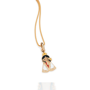GOLD PLATED OUR LADY OF NAZARETH PENDANT WITH RESIN