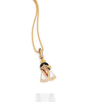 GOLD PLATED OUR LADY OF NAZARETH PENDANT WITH RESIN