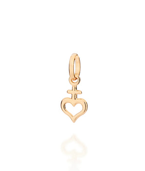 GOLD SACRED HEART CROSS PENDANT