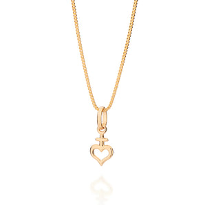 GOLD SACRED HEART CROSS PENDANT
