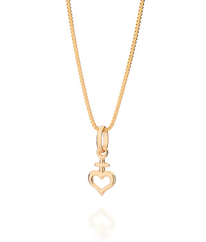 GOLD SACRED HEART CROSS PENDANT