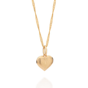 GOLD CLASSIC DOMED HEART PENDANT