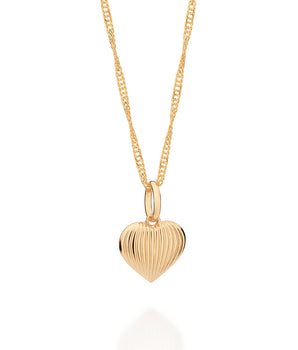 GOLD CLASSIC DOMED HEART PENDANT