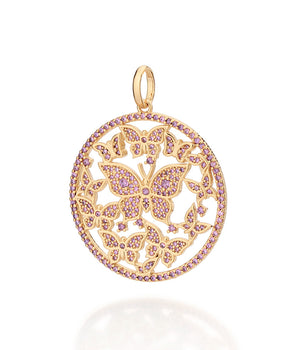 GOLD BUTTERFLY GARDEN MAXI PENDANT