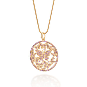 GOLD BUTTERFLY GARDEN MAXI PENDANT
