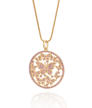GOLD BUTTERFLY GARDEN MAXI PENDANT