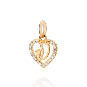 GOLD FIRST STEPS HEART PENDANT