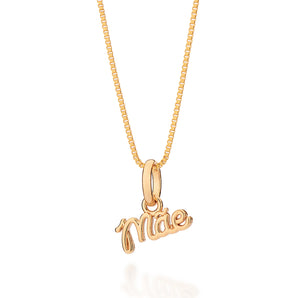 GOLD MÃE (MOM) SCRIPT PENDANT