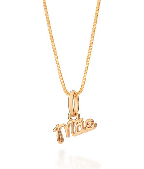 GOLD MÃE (MOM) SCRIPT PENDANT