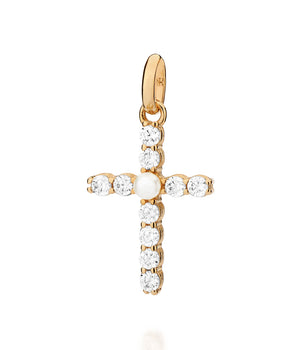GOLD FAITH AND GRACE CROSS PENDANT