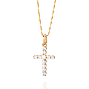 GOLD FAITH AND GRACE CROSS PENDANT