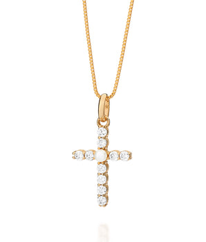 GOLD FAITH AND GRACE CROSS PENDANT