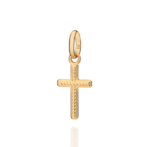 GOLD MEN'S TEXTURED CROSS PENDANT