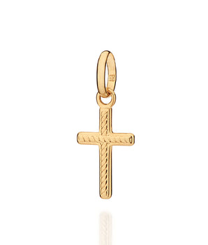 GOLD MEN'S TEXTURED CROSS PENDANT