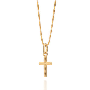 GOLD MEN'S TEXTURED CROSS PENDANT
