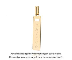 GOLD MEN'S PERSONALIZED RECTANGLE TAG PENDANT