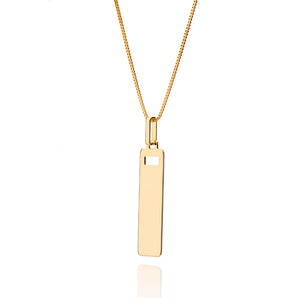 GOLD MEN'S PERSONALIZED RECTANGLE TAG PENDANT
