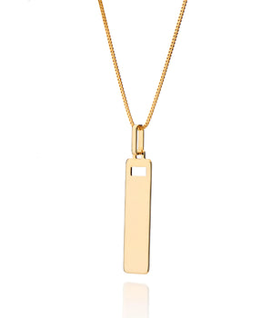 GOLD MEN'S PERSONALIZED RECTANGLE TAG PENDANT