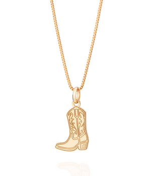 GOLD COWGIRL BOOT PENDANT