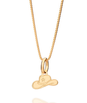 GOLD GOLDEN COWBOY HAT PENDANT