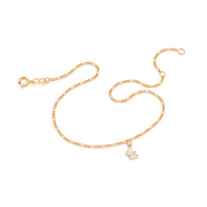 GOLD ANKLE CHAIN WITH RHODIUN