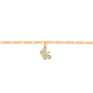 GOLD ANKLE CHAIN WITH RHODIUN