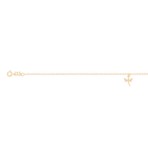 GOLD PLATED DRAGONFLY CHARM ANKLET