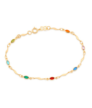 GOLD BRACELET WITH CRYSTALS COLORS
