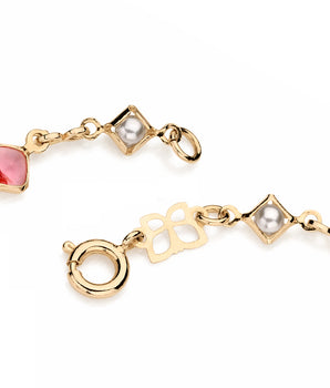 GOLD KID'S BRACELET WITH PEARL AND STONE