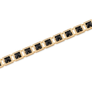 GOLD BRACELET WITH ZIRCONIA AND STONE