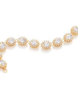 GOLD BRACELET WITH CRYSTAL AND ZIRCONIA