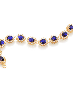 GOLD BRACELET WITH CRYSTAL AND ZIRCONIA