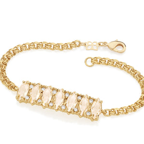 GOLD BRACELET WITH CRYSTAL AND ZIRCONIA
