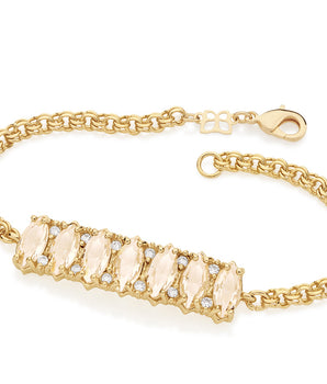 GOLD BRACELET WITH CRYSTAL AND ZIRCONIA