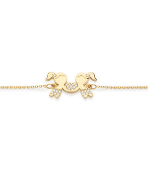 GOLD BRACELET WITH ZIRCONIA