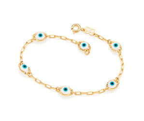 GOLD PLATED EVIL EYE BRACELET