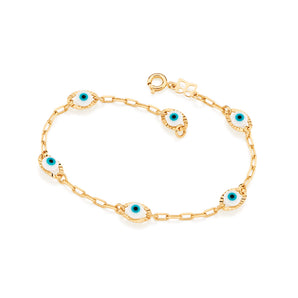 GOLD PLATED EVIL EYE BRACELET