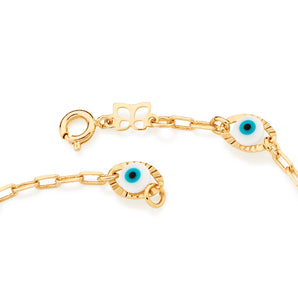 GOLD PLATED EVIL EYE BRACELET