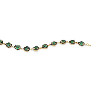 GOLD BRACELET WITH ZIR BLACK AND RHODIUM BLACK